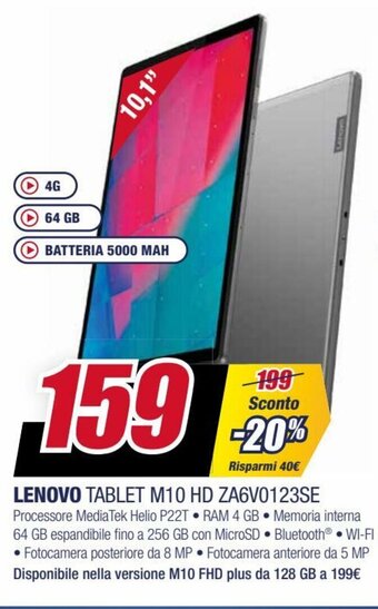 Trony Lenovo Tablet M10 HD ZA6V0123SE offerta