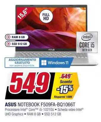 Trony Asus Notebook F509FA-BQ1066T offerta