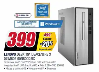 Trony Lenovo Desktop Ideacentre 3 07IMB05 90NB00D5IX offerta