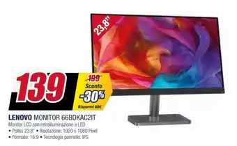 Trony Lenovo Monitor 66BDKAC2IT offerta