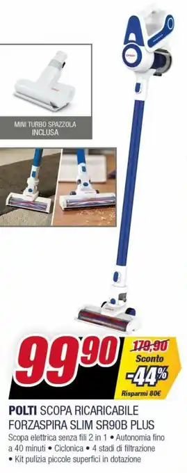 Trony Polti Scopa Ricaricabile Forzaspira Slim SR90B Plus offerta