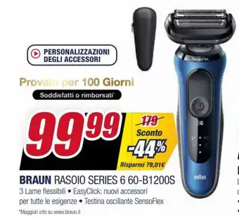 Trony Braun Rasoio Series 6 60-B1200S offerta