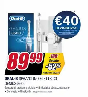 Trony Oral-B Spazzolino Elettrico Genius 8600 offerta