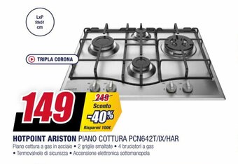 Trony Hotpoint Ariston Piano Cottura PCN642T/IX/HAR offerta
