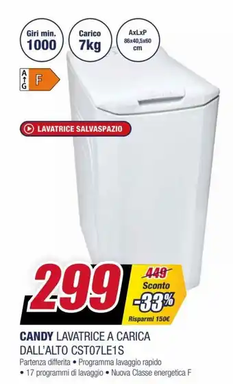 Trony Candy Lavatrice A Carica Dall'Alto CST07LE1S offerta