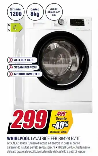 Trony Whirlpool Lavatrice FFB R8428 BV IT offerta