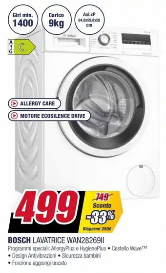 Trony Bosch Lavatrice WAN28269II offerta
