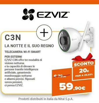 Expert Ezviz c3n telecamera wi-fi per esterno con visione notturna a colori offerta