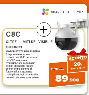 Expert Ezviz c8c telecamera wi-fi motorizzata per esterno con vista a 360° offerta
