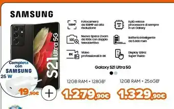 Expert Galaxy s21 ultra 5g 128gb display 6.8" dynamic amoled 2x phantom black offerta