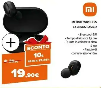 Mi true wireless earbuds basic 2 cuffie auricolare nero bluetooth