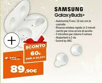 Expert Galaxy buds+ cuffia auricolare blu offerta
