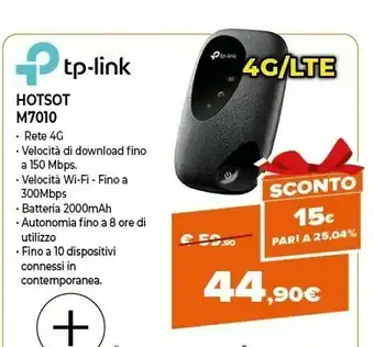 Expert Tp-link m7010 / mobile router router wireless banda singola (2.4 ghz) 3g 4g offerta