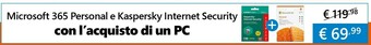 Expert Microsoft 365 personal e kaspersky internet security offerta