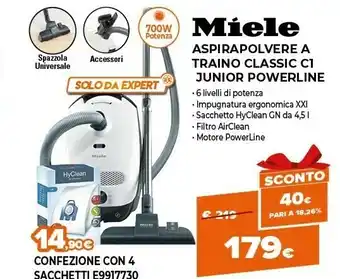 Expert Aspirapolvere a traino classic c1 junior powerline offerta