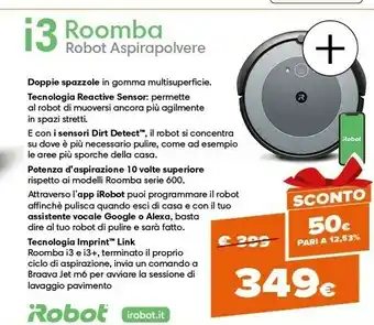 Expert Roomba robot aspirapolvere i3 offerta