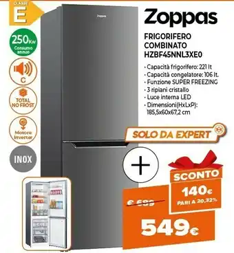 Expert Frigorifero combinato hzbf45nnl3xe0 offerta