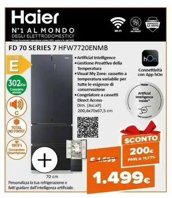 Expert Fd 70 serie 7 hfw7720enmb frigorifero side-by-side libera installazione 477 l e nero offerta