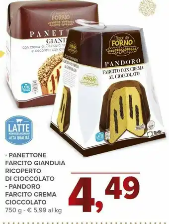 Todis Ricoeperto di cioccolato pandoro farcito crema cioccolato offerta