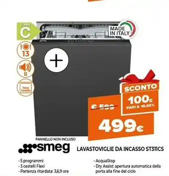 Expert Smeg lavastoviglie da incasso st311cs offerta