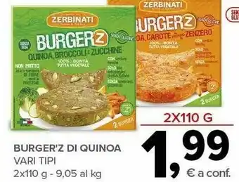 Todis Burger z quinoa carote al profumo di zenzero 220 g(ml) offerta