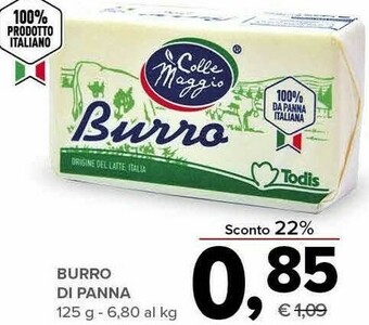 Todis Burro 125 g(ml) offerta