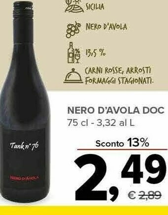 Todis Nero d'avola doc offerta