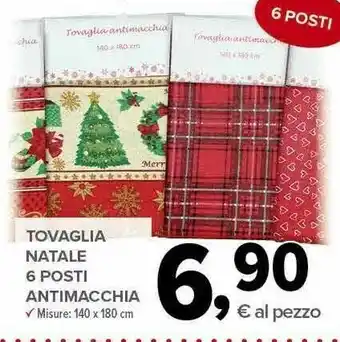 Todis Tovaglia natale 6 posti antimacchia offerta