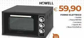 Todis Ho.fe3400l forno elettrico 34 l 1500 w argento offerta