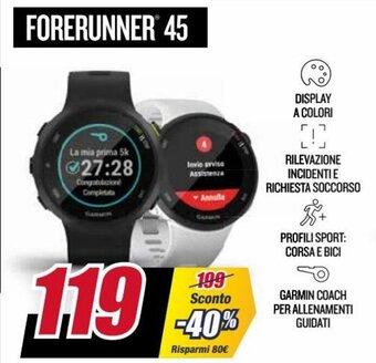 Trony Garmin Forerunner 45 offerta