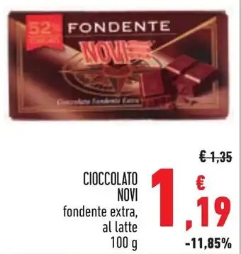 Conad CIOCCOLATO NOVI fondente extra, al latte offerta