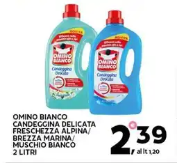 Extra Supermercati Omino bianco candeggina delicata freschezza alpina/ brezza marina/ muschio bianco offerta