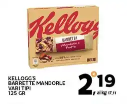 Extra Supermercati Kellogg's barrette mandorle vari tipi offerta