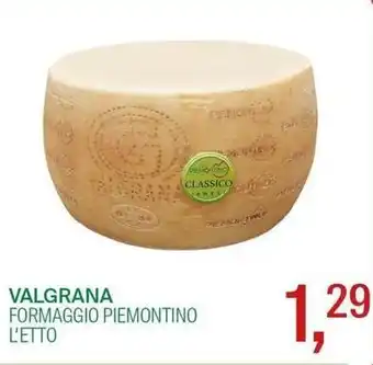 Supermercati Pasquale Prisco Valgrana formaggio piemontino offerta