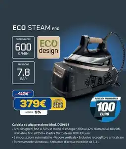 Euronics ECO STEAM PRO Caldaia ad alta pressione Mod. DG9661 offerta