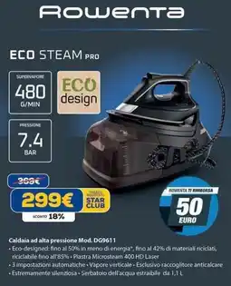 Euronics Rowenta Caldaia ad alta pressione Mod. DG9611 offerta