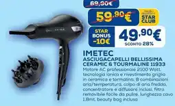 Euronics IMETEC Asciugacapelli bellissima ceramic & tourmaline 11933 offerta