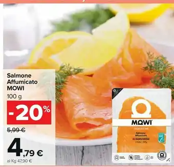 Carrefour Market Mowi salmone affumicato 100 g offerta