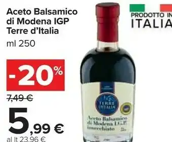 Carrefour Market Aceto balsamico di modena igp invecchiato 250 g(ml) offerta