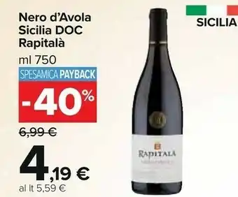Carrefour Market Nero d'avola sicilia doc 750 ml offerta