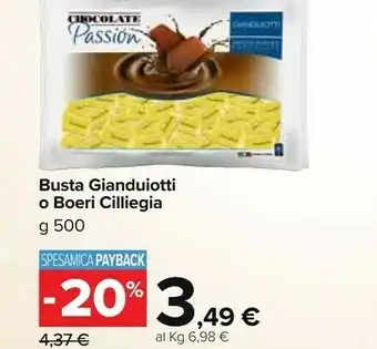 Carrefour Market Chocolate passion busta gianduiotti o boeri cilliegia offerta