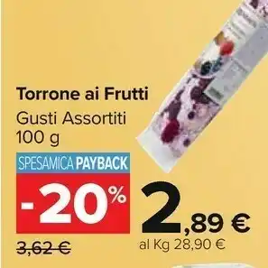 Carrefour Market Torrone ai frutti 100 g offerta