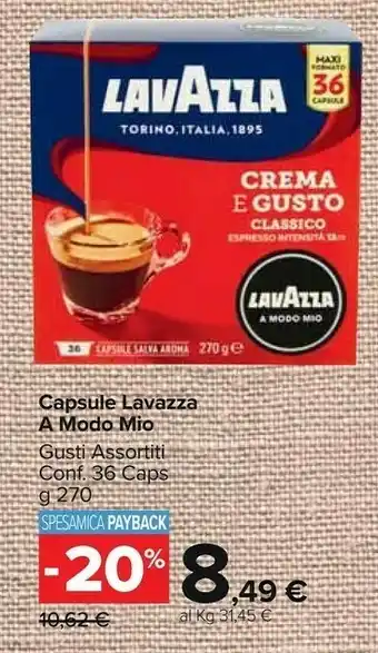 Carrefour Market Capsule crema e gusto classico a modo mio offerta
