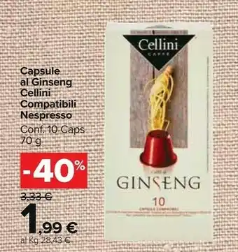 Carrefour Market Capsule al ginseng compatibili nespresso offerta
