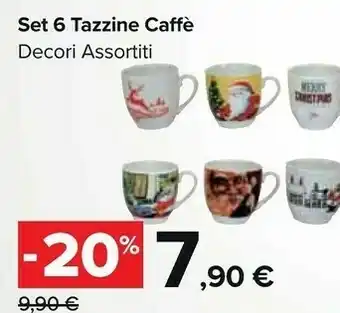 Carrefour Market Set 6 tazzine caffè offerta