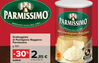Carrefour Market Grattugiato di parmigiano reggiano 160 g offerta