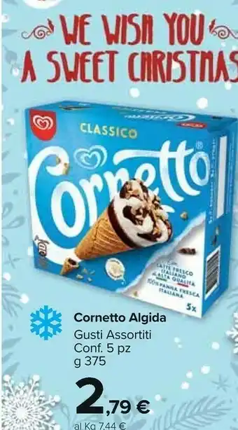 Carrefour Market Cornetto classico con latte fresco italiano di alta qualità 75 g 375 g(ml) offerta