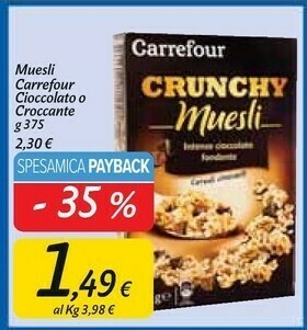 Carrefour Market Carrefour - crunchy muesli 375 g(ml) offerta