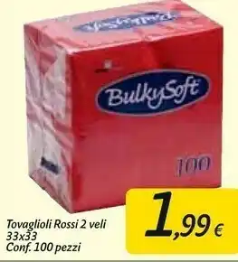Carrefour Market Tovaglioli rossi 2 veli offerta