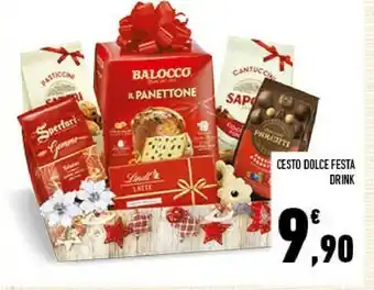 Conad Cesto dolce festa drink offerta
